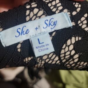 She + Sky Black Lace Intimate
